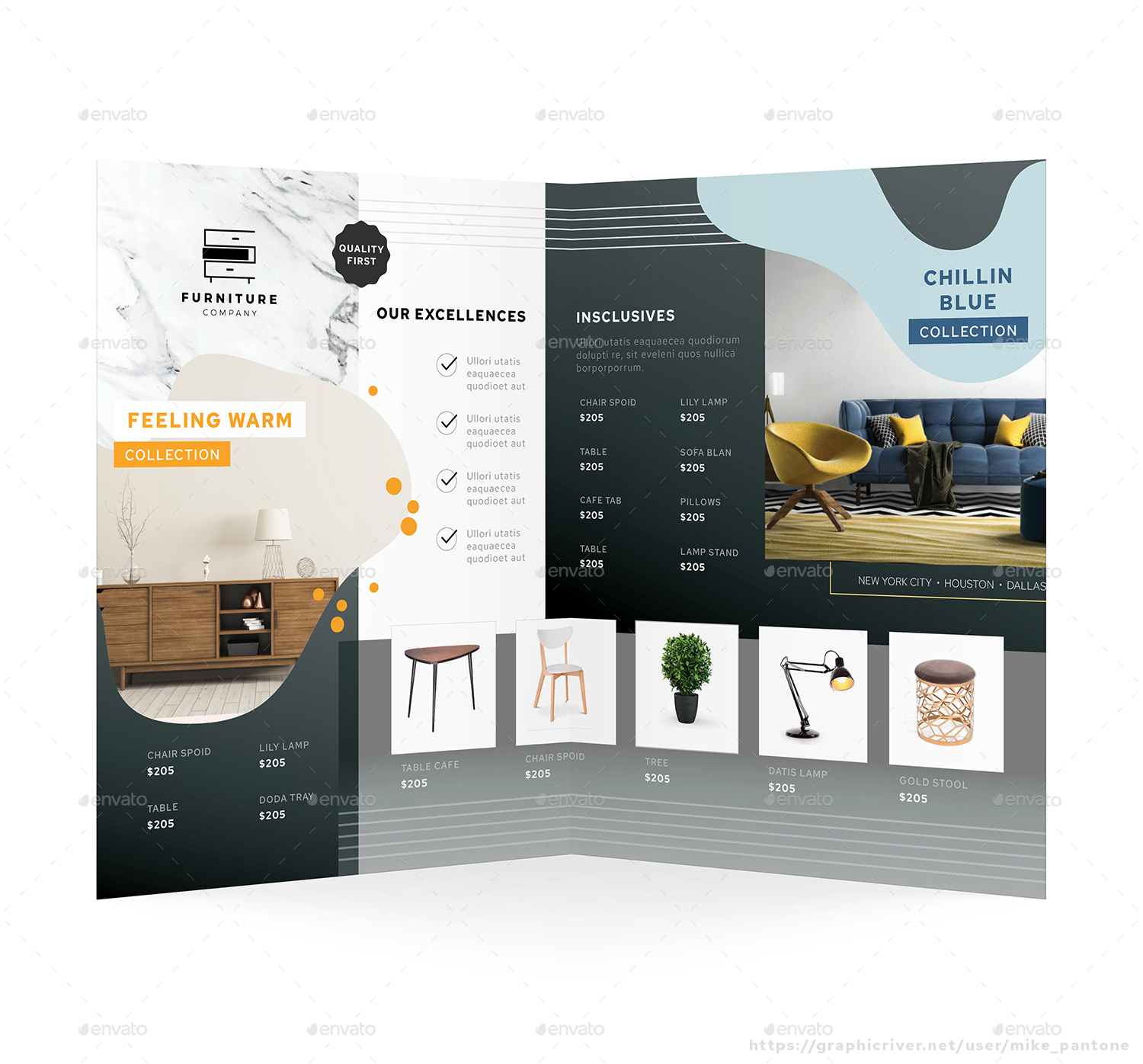 Furniture Store Bifold Brochure, Print Templates GraphicRiver